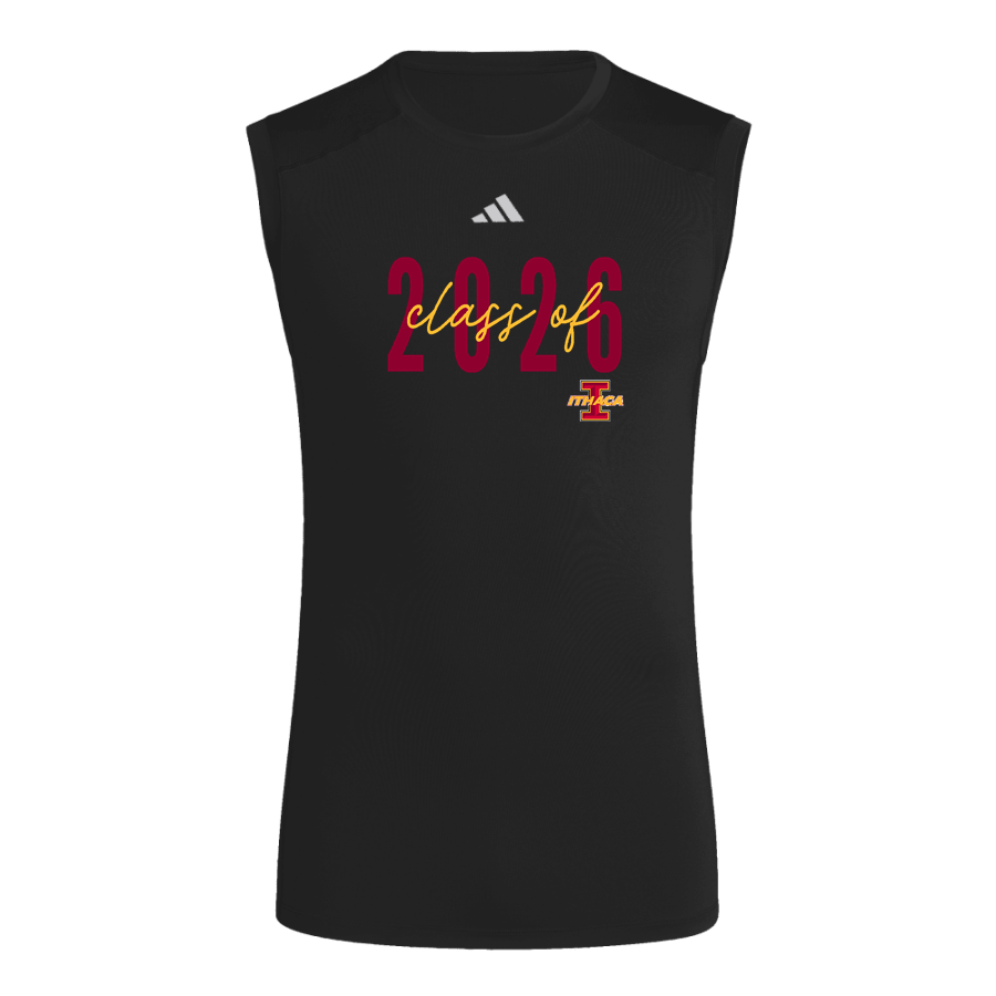 ITHACA HIGH SCHOOL LITTLE RED <span class="pdp-name-mascot">ITHACA LITTLE RED</span> adidas Men's TECHFIT Compression Sleeveless Tee