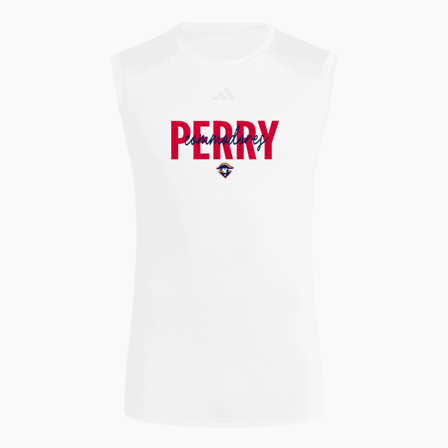 PERRY HIGH SCHOOL COMMODORES <span class="pdp-name-mascot">PERRY COMMODORES</span> adidas Men's TECHFIT Compression Sleeveless Tee