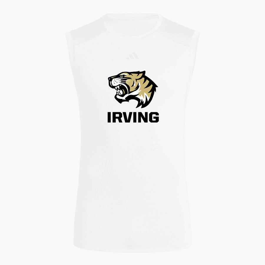 IRVING HIGH SCHOOL TIGERS <span class="pdp-name-mascot">IRVING TIGERS</span> adidas Men's TECHFIT Compression Sleeveless Tee