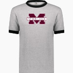 MILLBURY SR HIGH SCHOOL WOOLIES <span class="pdp-name-mascot">MILLBURY MEMORIAL WOOLIES</span> Augusta Adult Ringer T-Shirt Front Thumbnail