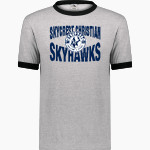 SKYCREST CHRISTIAN Skyhawks <span class="pdp-name-mascot">SKYCREST CHRISTIAN SCHOOL</span> Augusta Adult Ringer T-Shirt Front Thumbnail