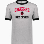 Chaffee Red Devils <span class="pdp-name-mascot">Chaffee Schools Red Devils</span> Augusta Adult Ringer T-Shirt Front Thumbnail