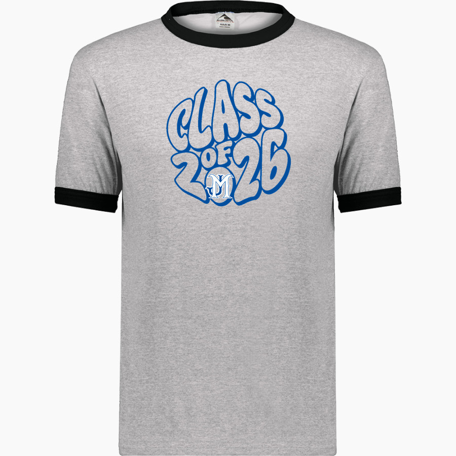 JOHN MARSHALL HIGH SCHOOL JUSTICES Augusta Adult Ringer T-Shirt