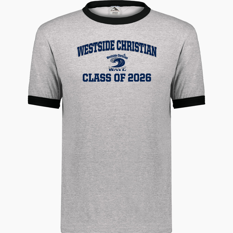 Westside Christian Wave <span class="pdp-name-mascot">Westside Christian Wave</span> Augusta Adult Ringer T-Shirt