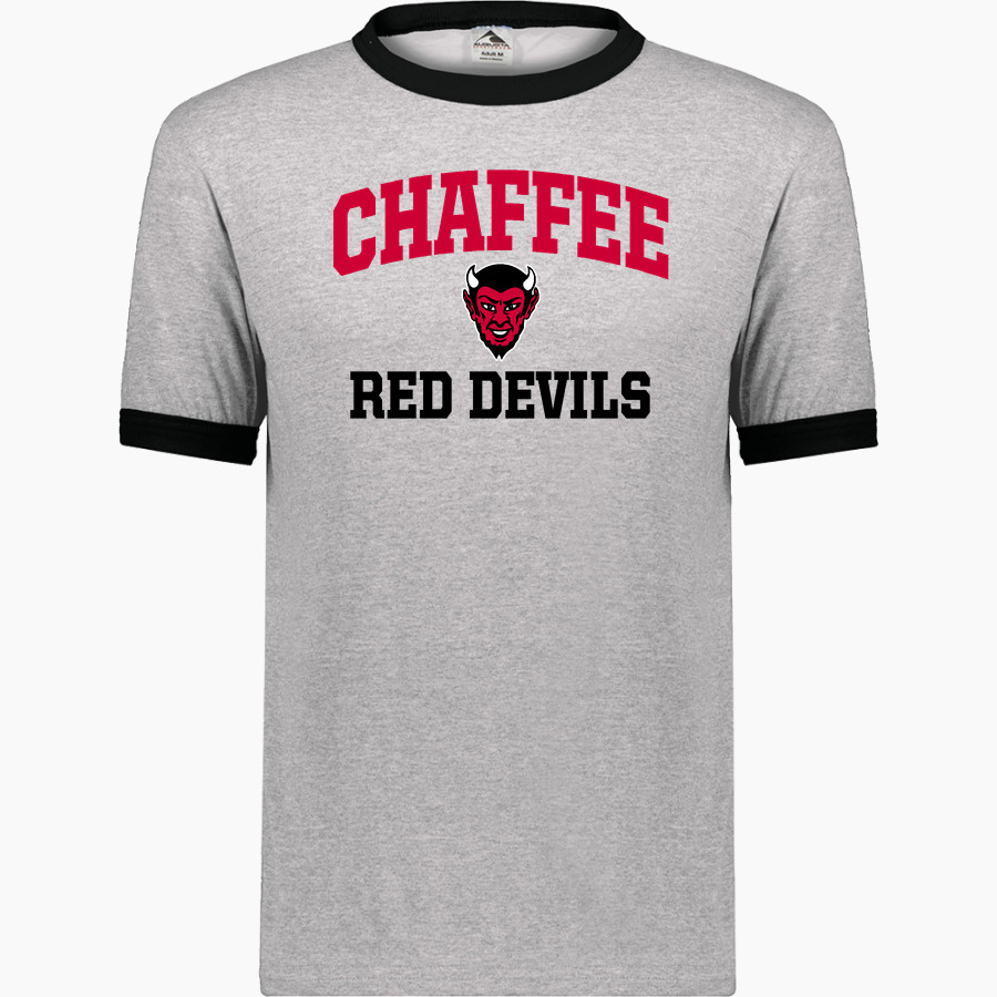 Chaffee Red Devils <span class="pdp-name-mascot">Chaffee Schools Red Devils</span> Augusta Adult Ringer T-Shirt