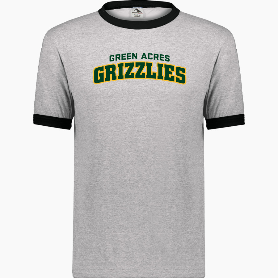 Green Acres Grizzlies <span class="pdp-name-mascot">Green Acres School Grizzlies</span> Augusta Adult Ringer T-Shirt