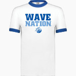 Pacific Beach Waves Online Store <span class="pdp-name-mascot">Pacific Beach Waves</span> Augusta Adult Ringer T-Shirt Front Thumbnail