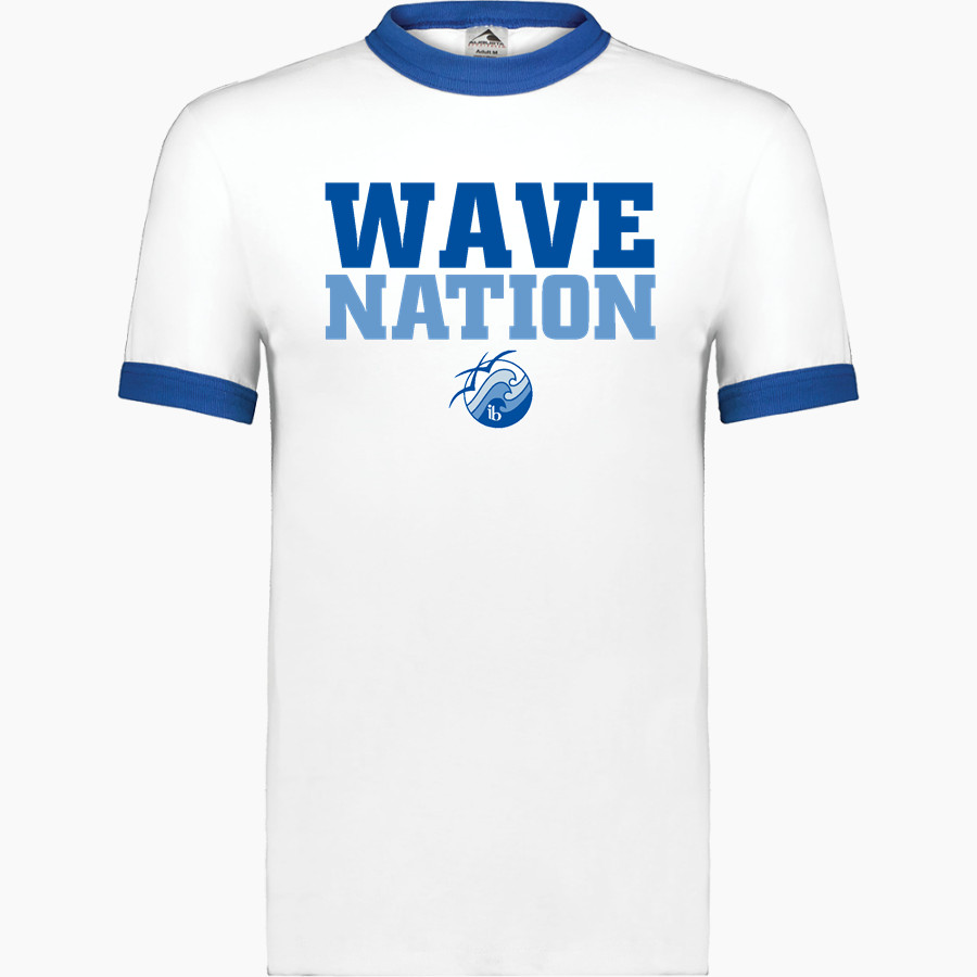 Pacific Beach Waves Online Store <span class="pdp-name-mascot">Pacific Beach Waves</span> Augusta Adult Ringer T-Shirt