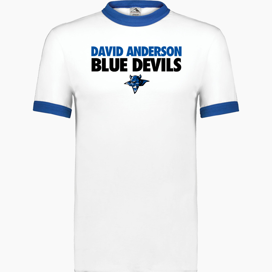 DAVID ANDERSON HIGH SCHOOL BLUE DEVILS <span class="pdp-name-mascot">DAVID ANDERSON BLUE DEVILS</span> Augusta Adult Ringer T-Shirt