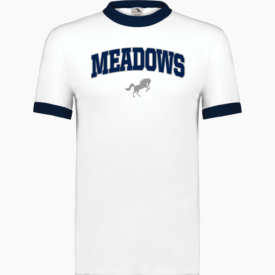 Meadows School The Official Store of the Mustangs <span class="pdp-name-mascot">Meadows School Mustangs</span> Augusta Adult Ringer T-Shirt