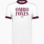 Omro School District Sideline Store <span class="pdp-name-mascot">OMRO FOXES</span> Augusta Adult Ringer T-Shirt Front Thumbnail