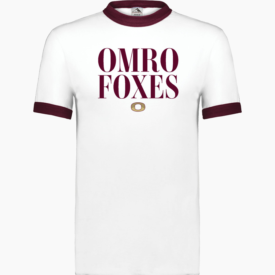Omro School District Sideline Store <span class="pdp-name-mascot">OMRO FOXES</span> Augusta Adult Ringer T-Shirt