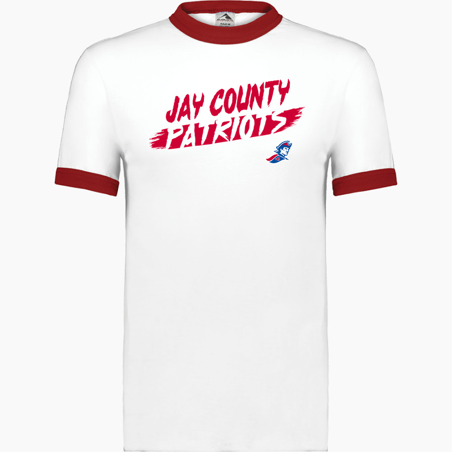 JAY COUNTY HIGH SCHOOL PATRIOTS Augusta Adult Ringer T-Shirt