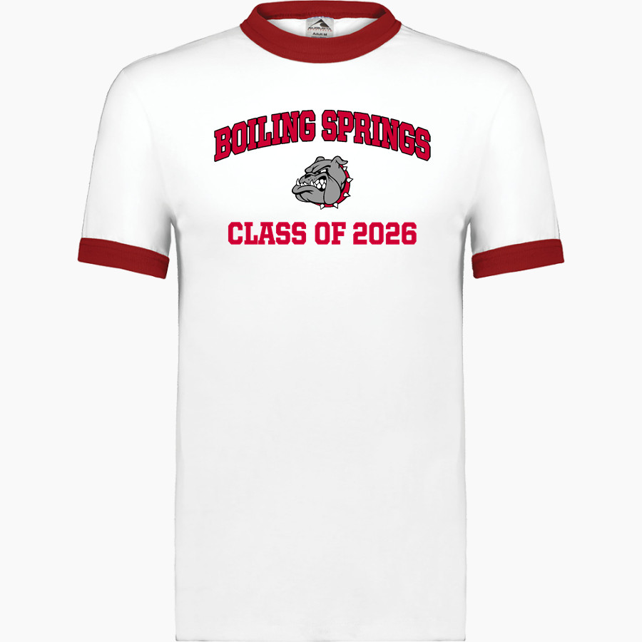 Boiling Springs Middle School bulldogs offical sideline store Augusta Adult Ringer T-Shirt