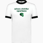 Calvary Christian Spartans <span class="pdp-name-mascot">Calvary Christian Spartans</span> Augusta Adult Ringer T-Shirt Front Thumbnail