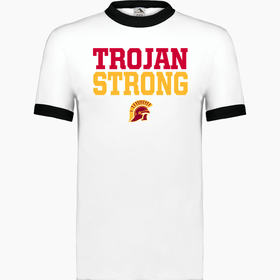 HILLCREST HIGH SCHOOL TROJANS <span class="pdp-name-mascot">Hillcrest High School TROJANS</span> Augusta Adult Ringer T-Shirt