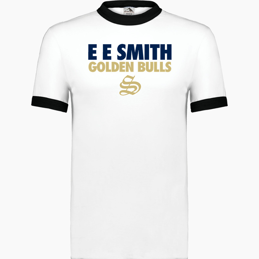 E E SMITH HIGH SCHOOL GOLDEN BULLS <span class="pdp-name-mascot">E E SMITH GOLDEN BULLS</span> Augusta Adult Ringer T-Shirt