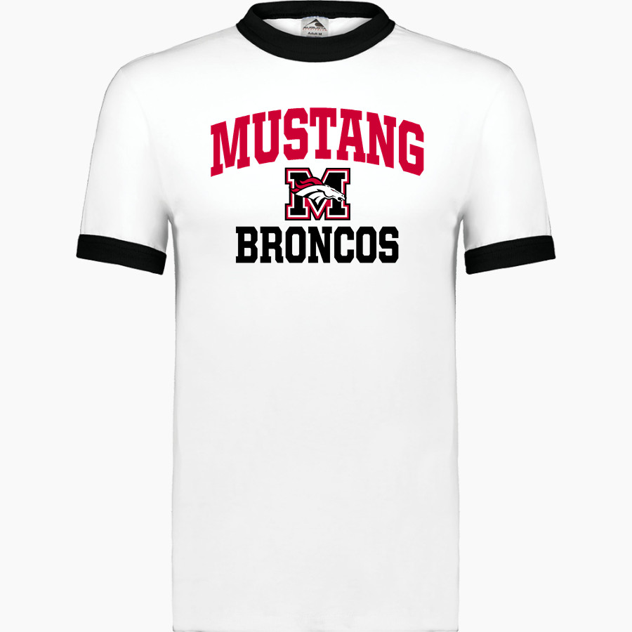 MUSTANG HIGH SCHOOL BRONCOS <span class="pdp-name-mascot">MUSTANG BRONCOS</span> Augusta Adult Ringer T-Shirt