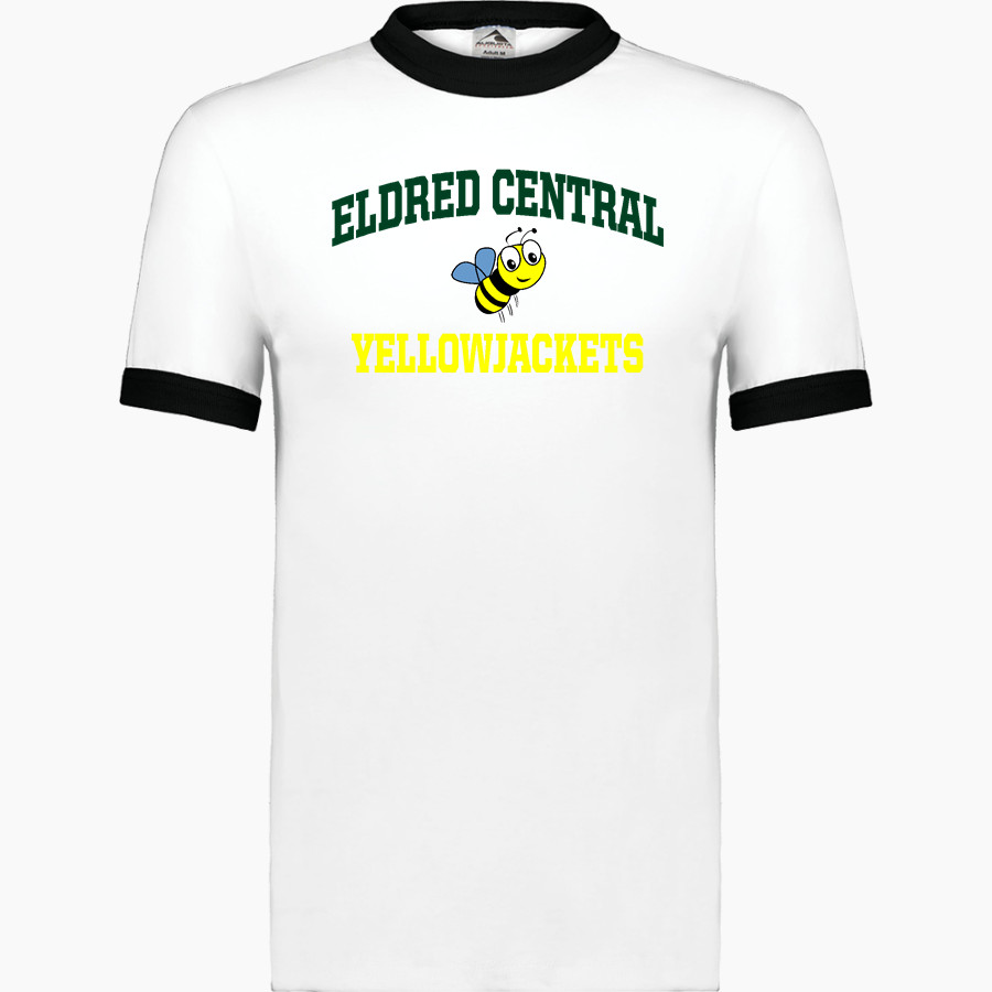 ELDRED CENTRAL Yellowjackets Augusta Adult Ringer T-Shirt