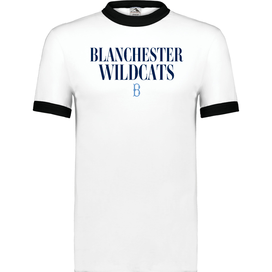 BLANCHESTER HIGH SCHOOL WILDCATS <span class="pdp-name-mascot">BLANCHESTER WILDCATS</span> Augusta Adult Ringer T-Shirt
