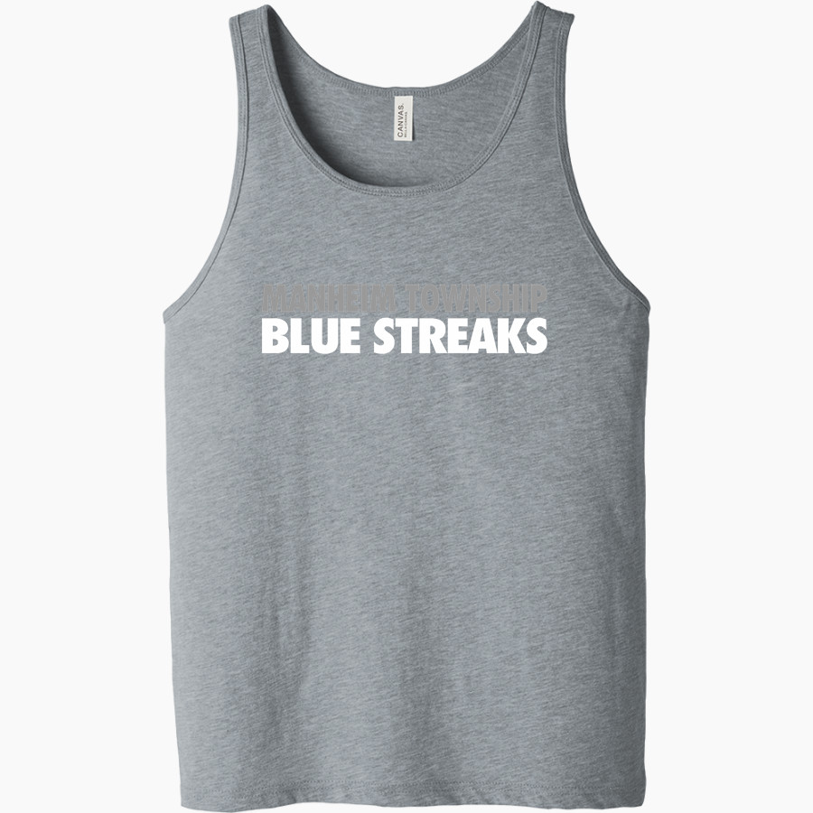 MANHEIM TOWNSHIP HIGH SCHOOL BLUE STREAKS <span class="pdp-name-mascot">MANHEIM TOWNSHIP BLUE STREAKS</span> Bella + Canvas Men's Jersey Tank