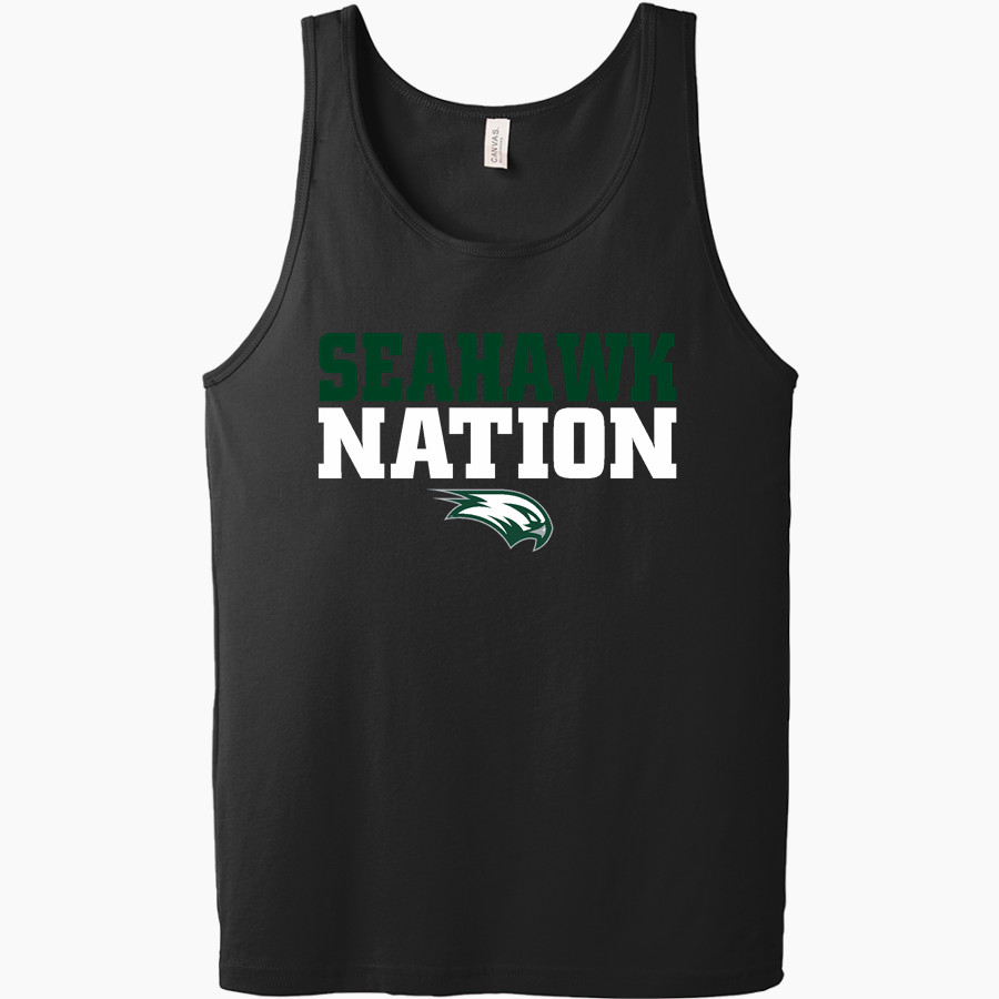 Wagner Seahawks official sideline store <span class="pdp-name-mascot">Wagner Seahawks</span> Bella + Canvas Men's Jersey Tank