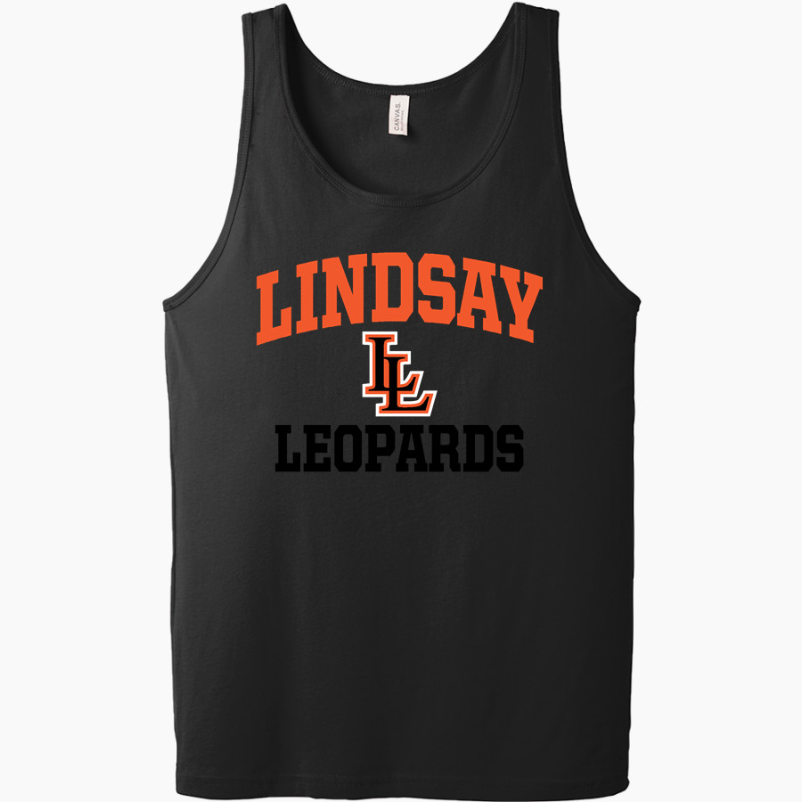 LINDSAY SCHOOL DISTRICT 9 LEOPARDS <span class="pdp-name-mascot">LINDSAY LEOPARDS</span> Bella + Canvas Men's Jersey Tank