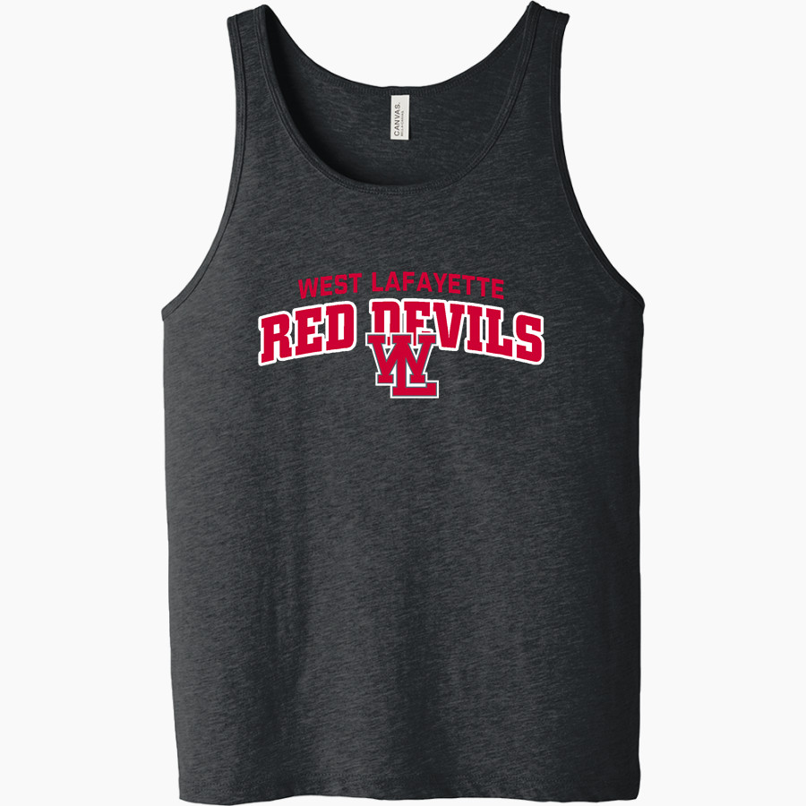 West Lafayette Jr-Sr High School Red Devils Online Store Bella + Canvas Men's Jersey Tank