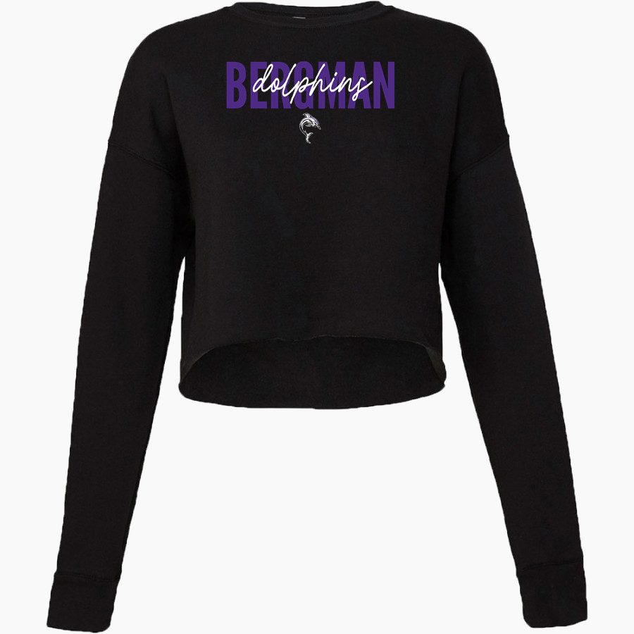 Bergman Dolphins Bella + Canvas Ladies' Cropped Fleece Crew