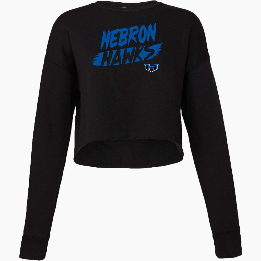 HEBRON HIGH SCHOOL HAWKS Bella + Canvas Ladies' Cropped Fleece Crew
