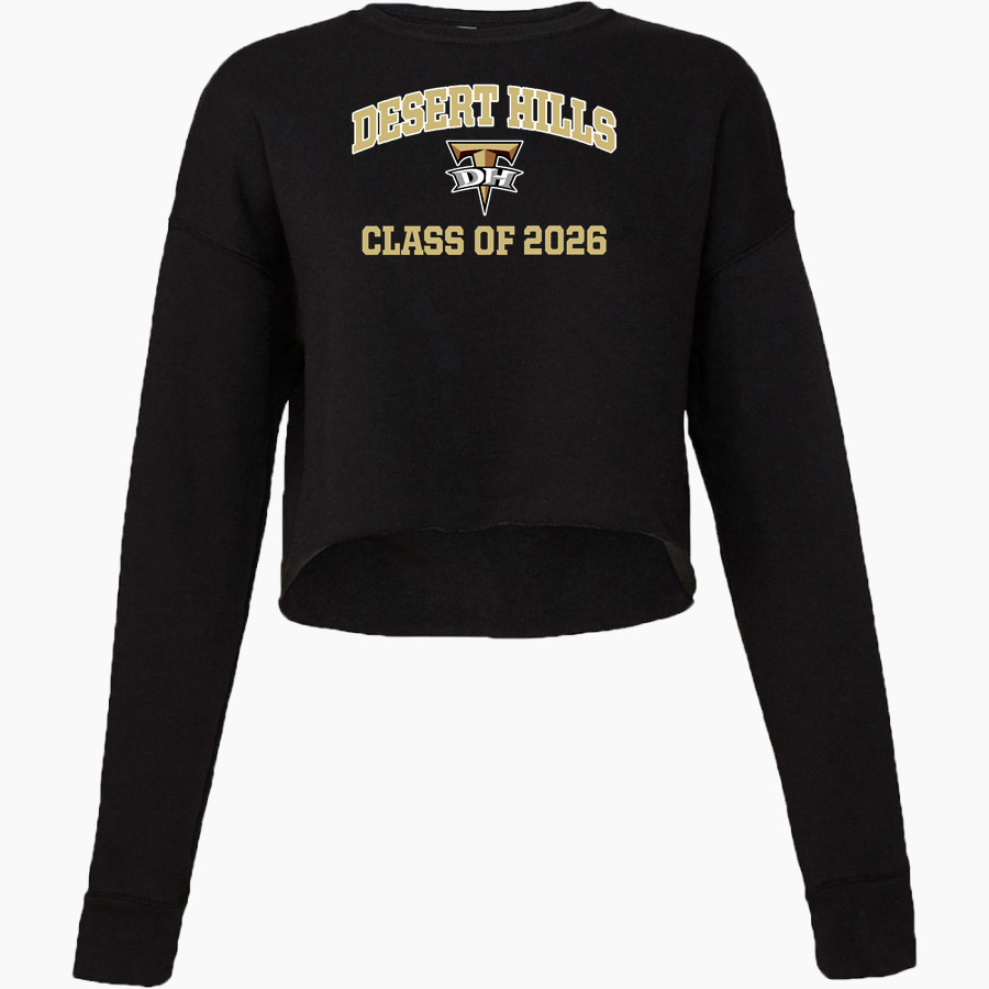 DESERT HILLS HIGH SCHOOL THUNDER <span class="pdp-name-mascot">DESERT HILLS THUNDER</span> Bella + Canvas Ladies' Cropped Fleece Crew