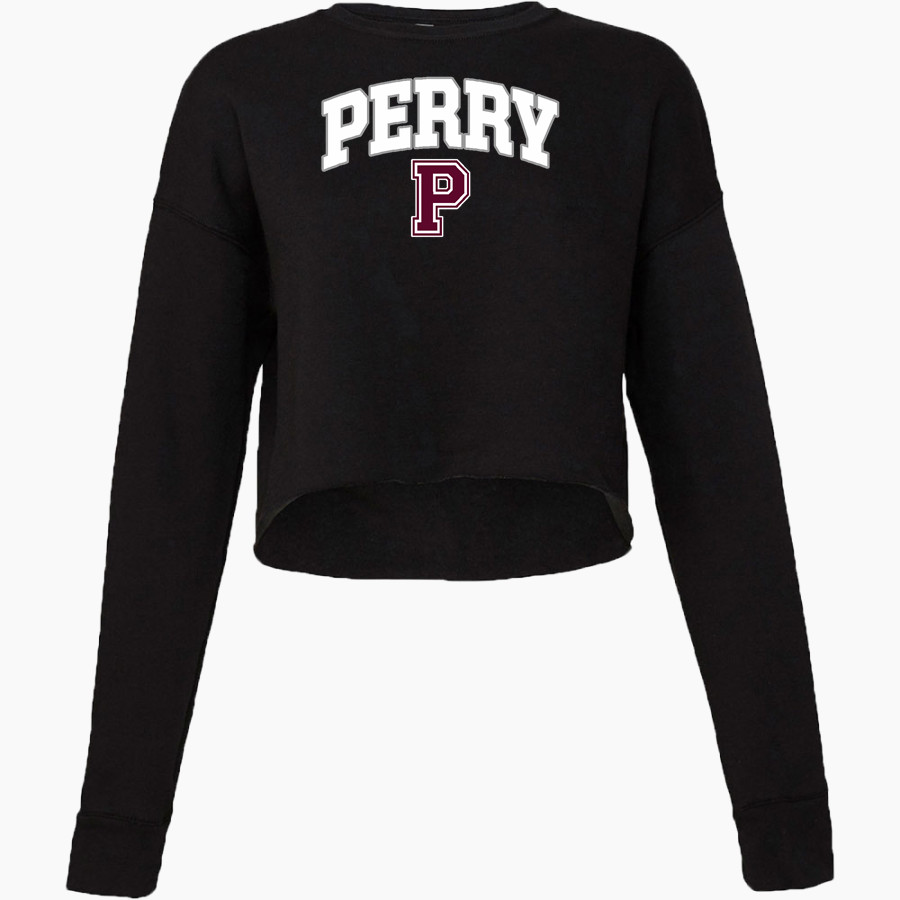 PERRY HIGH SCHOOL MAROONS <span class="pdp-name-mascot">PERRY MAROONS</span> Bella + Canvas Ladies' Cropped Fleece Crew
