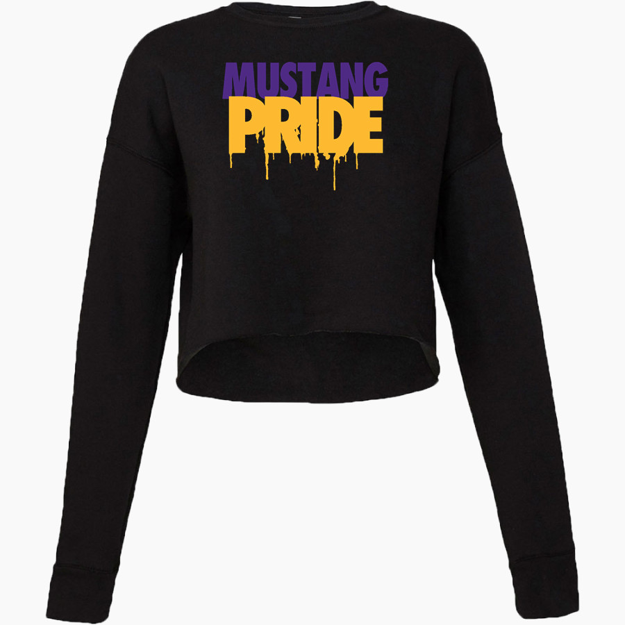 MEADOWBROOK ACADEMY MUSTANGS <span class="pdp-name-mascot">MEADOWBROOK MUSTANGS</span> Bella + Canvas Ladies' Cropped Fleece Crew