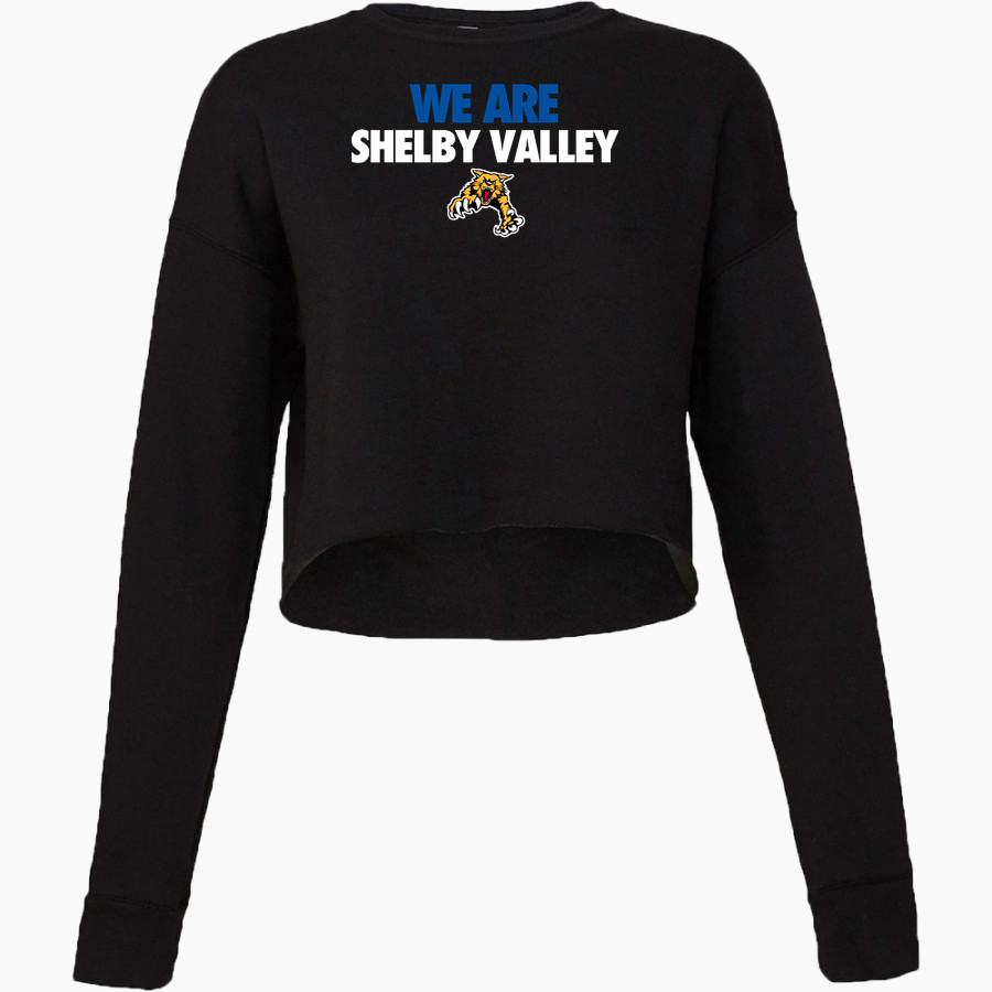 SHELBY VALLEY HIGH SCHOOL WILDCATS <span class="pdp-name-mascot">SHELBY VALLEY WILDCATS</span> Bella + Canvas Ladies' Cropped Fleece Crew