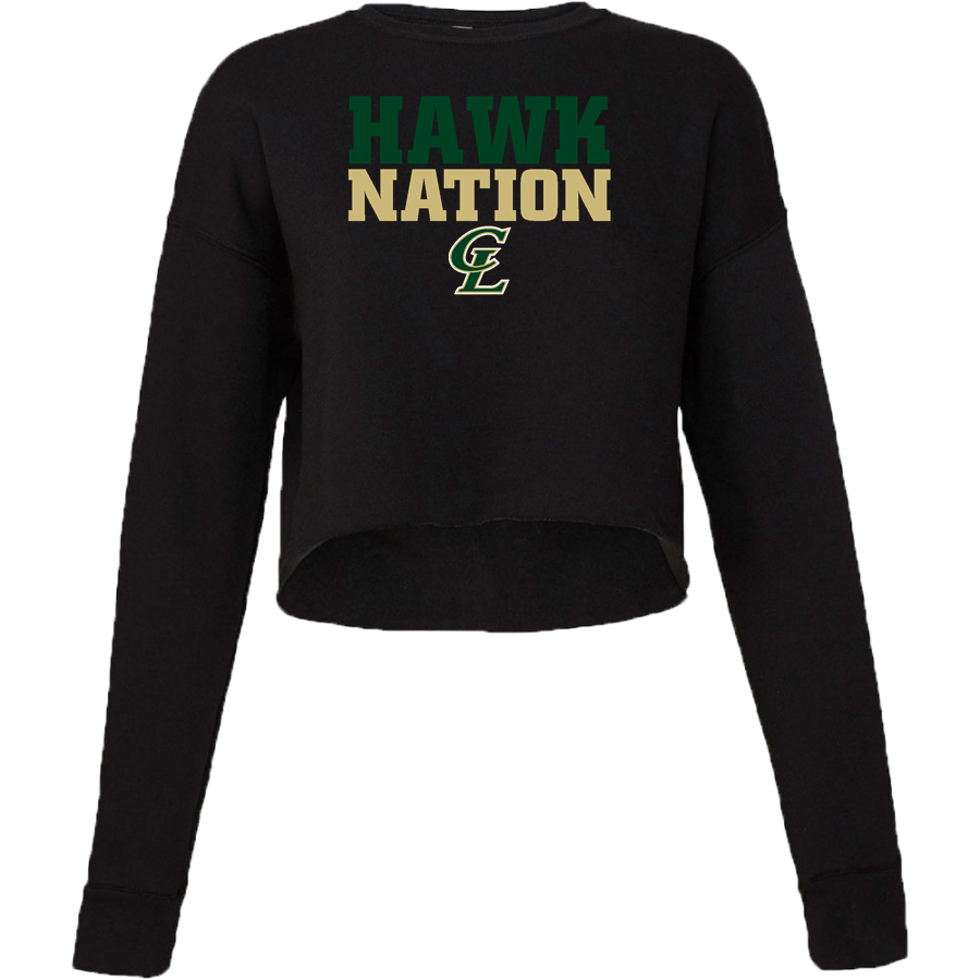 CANYON LAKE HIGH SCHOOL HAWKS <span class="pdp-name-mascot">CANYON LAKE HAWKS</span> Bella + Canvas Ladies' Cropped Fleece Crew