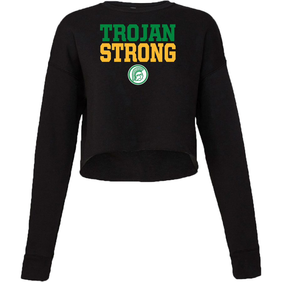 GREENE CENTRAL HIGH SCHOOL TROJANS <span class="pdp-name-mascot">GREENE TROJANS</span> Bella + Canvas Ladies' Cropped Fleece Crew