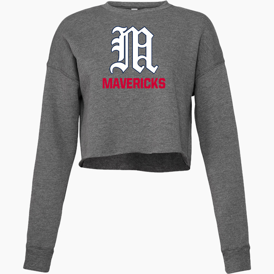 M.A.D Mavericks OFFICIAL ONLINE STORE <span class="pdp-name-mascot">Crieve Hall Youth Athletic Association Mad Mavericks</span> Bella + Canvas Ladies' Cropped Fleece Crew