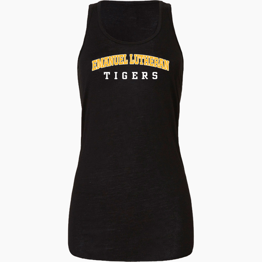 Emanuel Lutheran Tigers <span class="pdp-name-mascot">Emanuel Lutheran School Tigers</span> Bella+Canvas Women's Flowy Racerback Tank