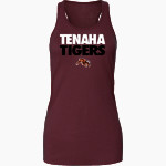 TENAHA HIGH SCHOOL TIGERS <span class="pdp-name-mascot">TENAHA TIGERS</span> Bella+Canvas Women's Flowy Racerback Tank Front Thumbnail