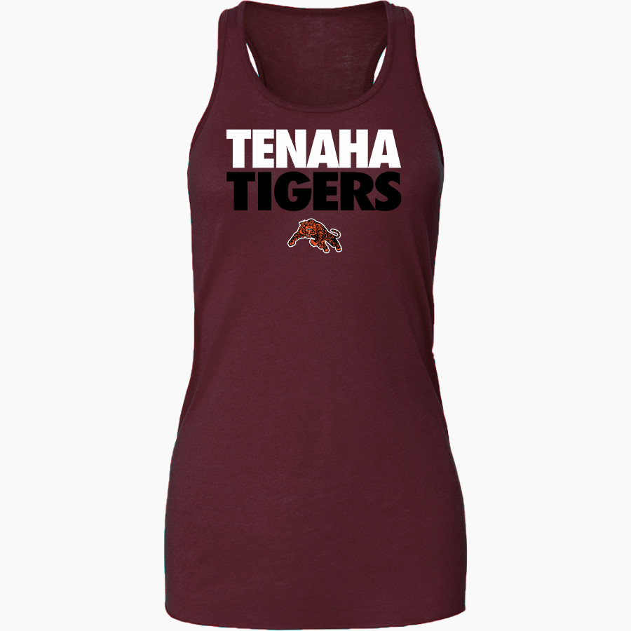 TENAHA HIGH SCHOOL TIGERS <span class="pdp-name-mascot">TENAHA TIGERS</span> Bella+Canvas Women's Flowy Racerback Tank