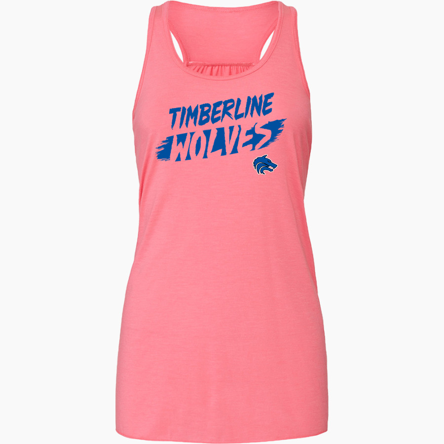 Timberline Wolves <span class="pdp-name-mascot">Timberline Wolves</span> Bella+Canvas Women's Flowy Racerback Tank