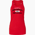 Santa Barbara Saints Football <span class="pdp-name-mascot">Santa Barbara Saints Football</span> Bella+Canvas Women's Flowy Racerback Tank Front Thumbnail