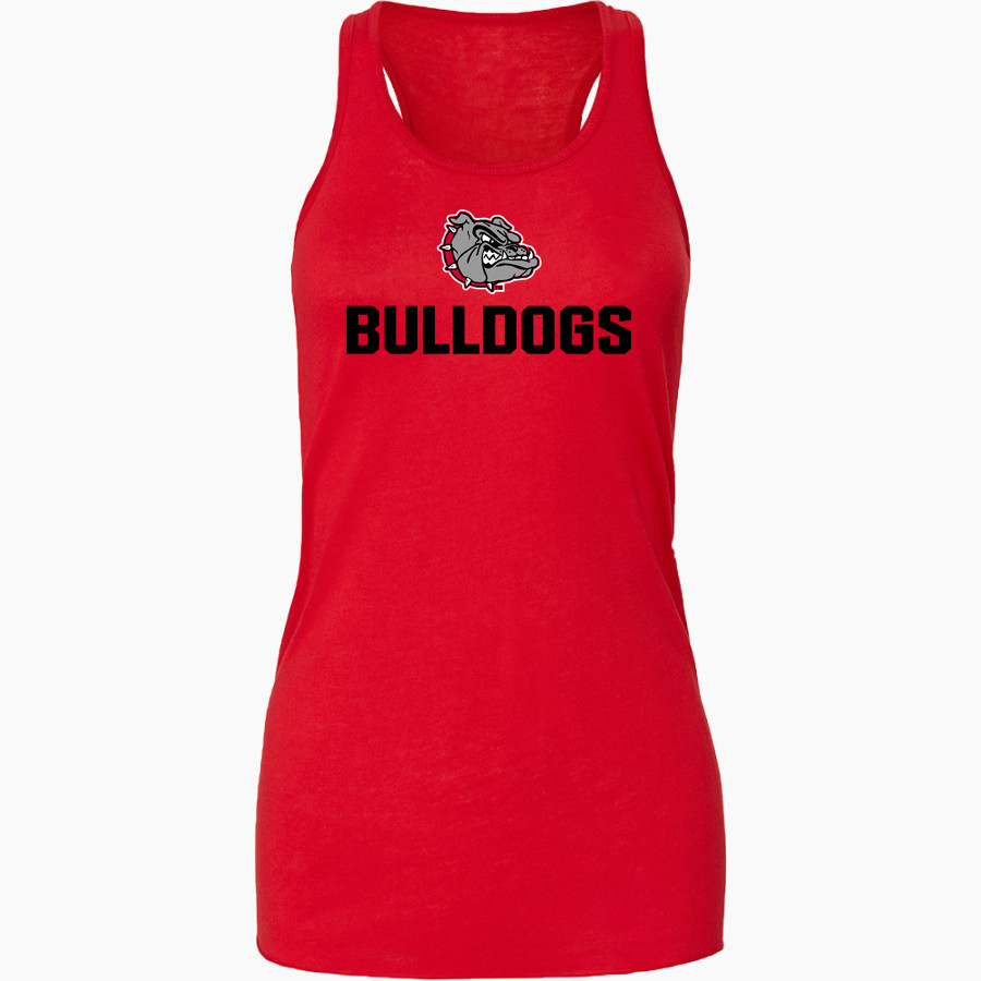 CHASE COUNTY HIGH SCHOOL BULLDOGS <span class="pdp-name-mascot">CHASE COUNTY BULLDOGS</span> Bella+Canvas Women's Flowy Racerback Tank