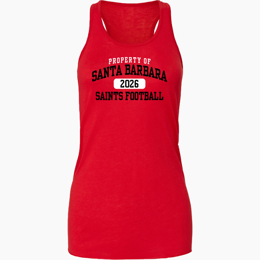 Santa Barbara Saints Football <span class="pdp-name-mascot">Santa Barbara Saints Football</span> Bella+Canvas Women's Flowy Racerback Tank