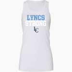 Lynden Christian Lyncs <span class="pdp-name-mascot">LYNDEN CHRISTIAN HIGH SCHOOL Lyncs</span> Bella+Canvas Women's Flowy Racerback Tank Front Thumbnail