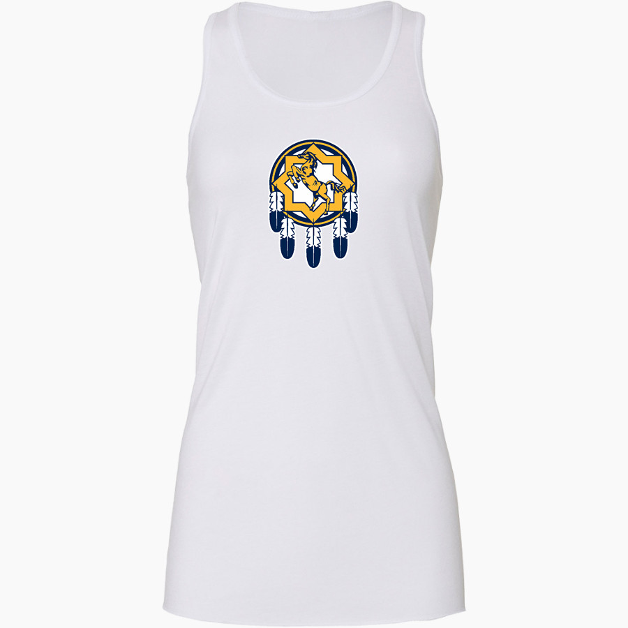 LITTLE WOUND HIGH SCHOOL MUSTANGS <span class="pdp-name-mascot">LITTLE WOUND MUSTANGS</span> Bella+Canvas Women's Flowy Racerback Tank