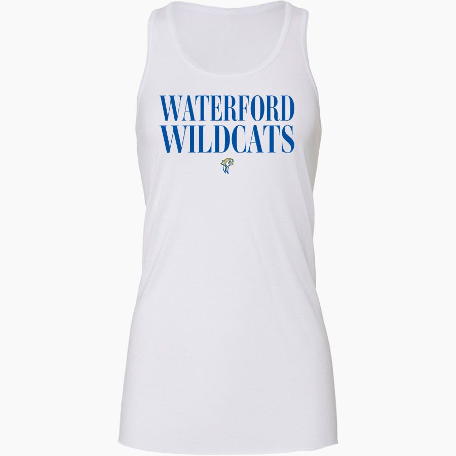 WATERFORD HIGH SCHOOL WILDCATS <span class="pdp-name-mascot">WATERFORD WILDCATS</span> Bella+Canvas Women's Flowy Racerback Tank