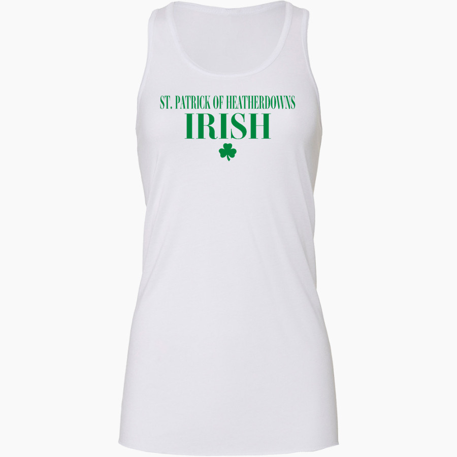 St. Patrick of Heatherdowns Irish <span class="pdp-name-mascot">St. Patrick of Heatherdowns Irish</span> Bella+Canvas Women's Flowy Racerback Tank