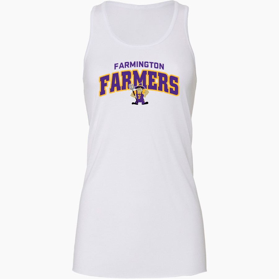 FARMINGTON HIGH SCHOOL FARMERS <span class="pdp-name-mascot">FARMINGTON FARMERS</span> Bella+Canvas Women's Flowy Racerback Tank