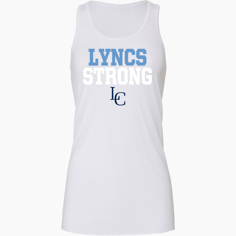 Lynden Christian Lyncs <span class="pdp-name-mascot">LYNDEN CHRISTIAN HIGH SCHOOL Lyncs</span> Bella+Canvas Women's Flowy Racerback Tank